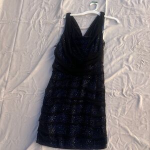 Express Black Glitter Mini Dress